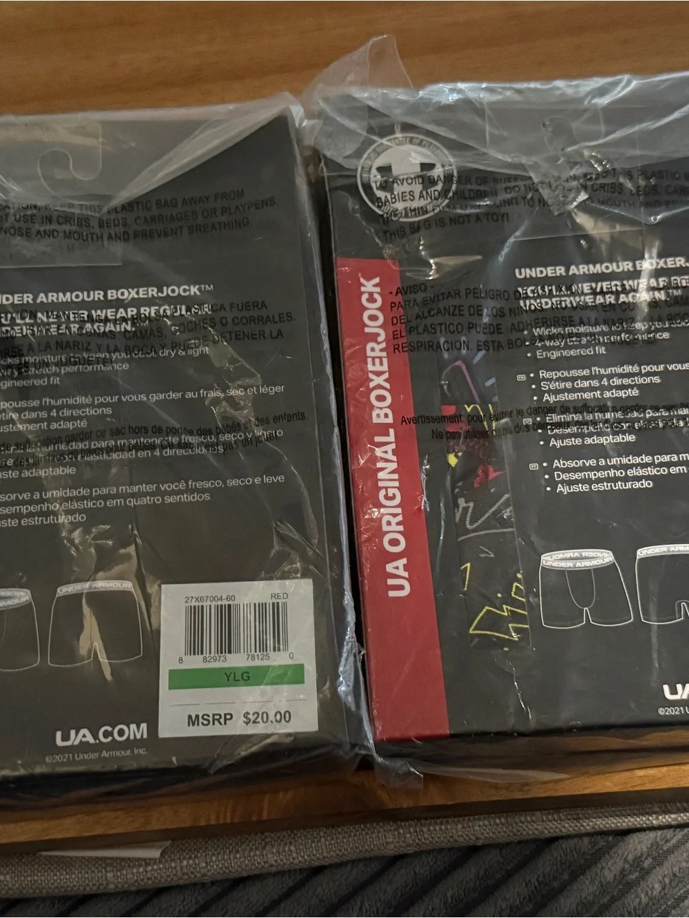 Under Armour Boys' Original Boxerjock Underwear Sz YLG NEW 2-2 packs
